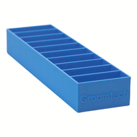 Groomtech Standard Blade Caddy Single Row 10pcs - Cyan Blue